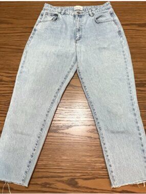 Abrand A '94 High Slim Petite Jeans Womens 30 Gold Logo Distressed